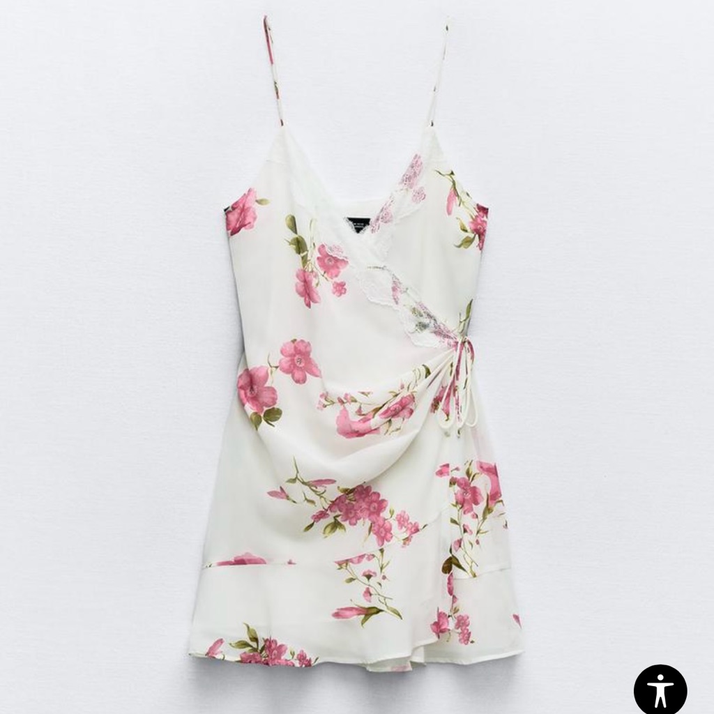 Lace Trim Floral Mini Dress